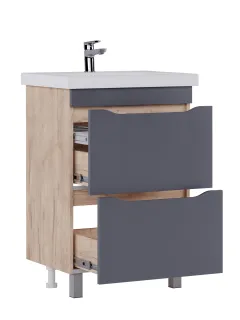 Тумба под раковину напольная Vigo Wave 358 60 см поставляется в разобранном виде дуб золотой