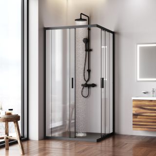 Душевой уголок Am.Pm Gem W90G-403-100100-BT 100x100 см без поддона чёрный матовый