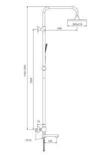 Душевая стойка Splenka S224.26.09 с термостатом графит