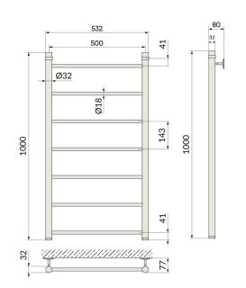Полотенцесушитель водяной Indigo Line LLW100-50GDK3 100x50 см золото