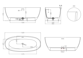 Ванна из искусственного камня Salini Alda S-Stone 101923M 160x80см белый матовый