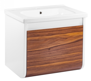 Подвесная тумба под раковину Veedi Vision VSN600T-CR 60см белый/дуб орех