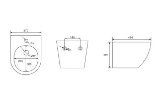 Биде подвесное ABBER Bequem AC1150MB чёрный матовый