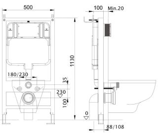 Комплект SET AQUATEK БЕТТА: рама Aquatek Standard INS-0000012 унитаз Бетта AQ1253W-00 с тонким сиденьем soft-close