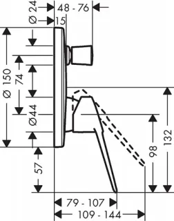 Смеситель для душа Hansgrohe Novus Loop 71345000S хром