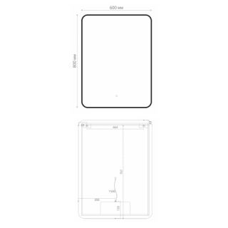 Зеркало Orange Black BL-60ZE 60 см с LED подсветкой