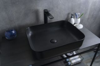 Раковина Gid Bm1304 53350 накладная черная матовая 50x39x13