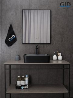 Раковина Gid Bm9103 53374 накладная черная матовая 48x37x13