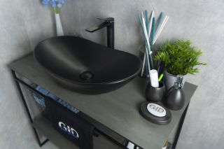 Раковина Gid Bm9811 53337 накладная черная матовая 61x37x15