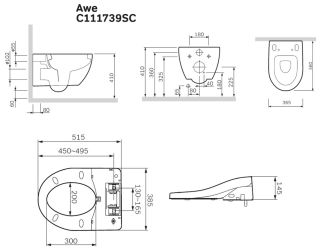 Унитаз-биде Am.Pm Awe C111739SC