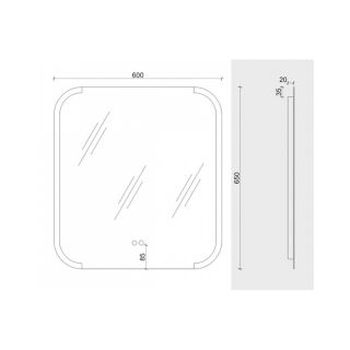 Зеркало Maretti Florenza FL146065P14EL 60x65 см