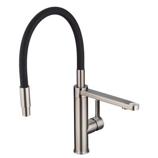 Смеситель для кухни Swedbe Selene Plus 8640M в комплекте с фильтром Аквафор Морион нержавеющая сталь/чёрный