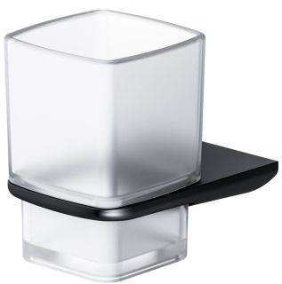 Стеклянный стакан с настенным держателем Am.Pm Inspire 2.0 чёрный матовый A50A34322