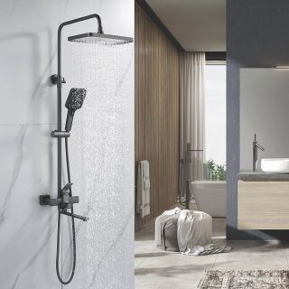 Душевая стойка Shevanik S6136T оружейная сталь