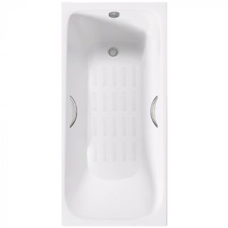 Ванна чугунная Delice Continental PLUS DLR230634R-AS с отверстиями под ручки и антискользящим покрытием 170х70 см