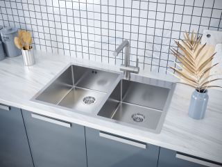 Мойка кухонная Paulmark Kroner PM237851-BS брашированная нержавеющая сталь