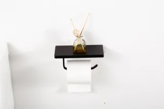 Держатель для туалетной бумаги Gappo G30803-6 с полочкой чёрный