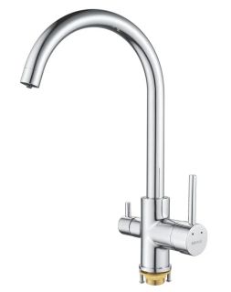 Смеситель для кухни Shevanik S128 с подключением фильтра хром