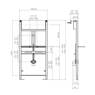 Инсталляция для писсуара Artceram  700.103 50 см