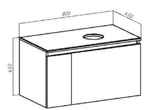 Тумба под раковину Runo крафт дуб Бари 80 (00-00001375)
