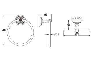 Кольцо для полотенец Rose RG1406Q бронза