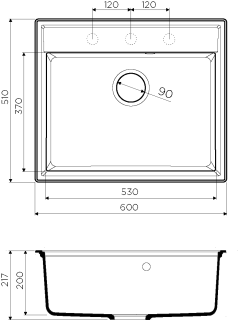 Мойка кухонная Omoikiri Daisen 60-BE Artgranit/ваниль