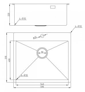 Мойка для кухни Milacio Denia 59 Steel MC.77490 нержавеющая сталь