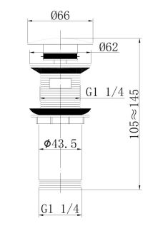 Донный клапан с переливом ABBER AF0010NG никель