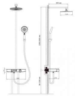 Душевой комплект Berges Morans 075003 с термостатом и изливом хром