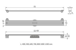 Душевой лоток Berges Super Slim 092153 70см золото
