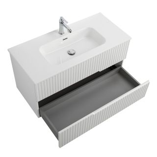 База под раковину Cezares подвесная с двумя выкатными ящиками, Bianco Lucido, 900x457x500, DUET-N-900-2C-SO-BL