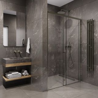 Душевая дверь в нишу Timo T50L 140 см левая никель