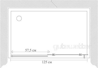 Душевая дверь в нишу GuteWetter Slide SLDGK-862 125 см, профиль черный матовый