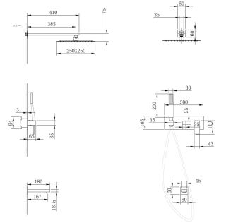 Душевая система ABBER Daheim матовое золото AF8217G