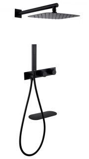 Душевая система ABBER Rund AF8750B с термостатом чёрный матовый