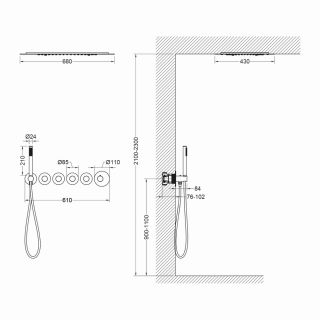 Душевой комплект Timo Saona SX-2319/17SM с термостатом золото матовое