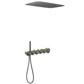 Душевой комплект Timo Saona SX-2319/18SM с термостатом чёрное золото