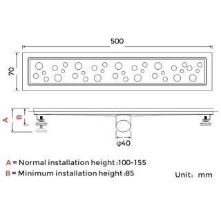 Душевой лоток Gappo G85007-2 50 см сатин