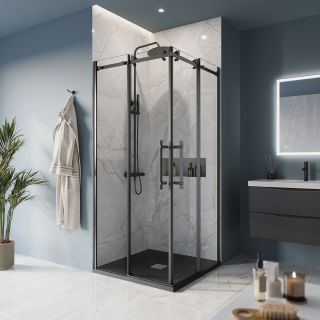 Душевой уголок BelBagno MARINO-A-2-90-C-NERO черный