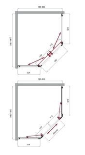 Душевой уголок BelBagno UNO-195-PH-2-100/80-C-Cr хром