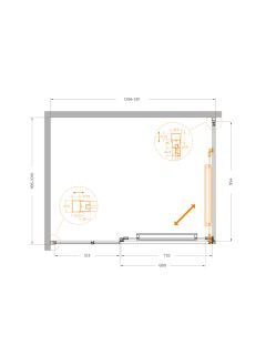 Душевой уголок CEZARES LUX-AH-FS-11-130/100-C-CR хром