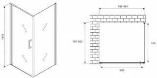 Душевой уголок ABBER Sonnenstrand AG04090M-S80M 90x80см хром