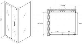 Душевой уголок ABBER Sonnenstrand 90x70см чёрный AG07090B-S70B