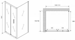 Душевой уголок ABBER Sonnenstrand AG07110-S75 110x75см хром