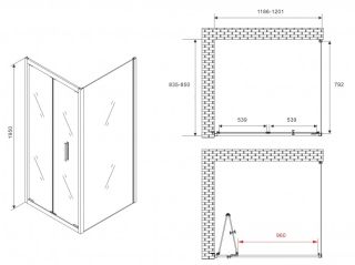 Душевой уголок ABBER Sonnenstrand AG07120B-S85B 120x85см чёрный