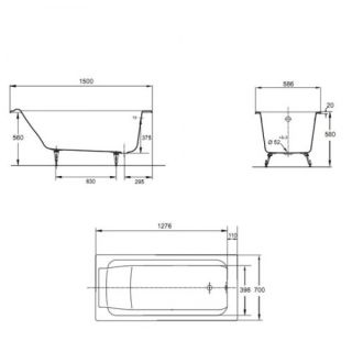 Чугунная ванна  150x 70 Jacob Delafon SUPER REPOS  E2902-00