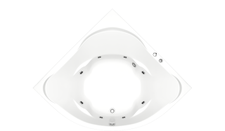 Акриловая ванна Bas Ривьера 161 см с каркасом, пристенная, четверть круга