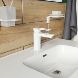 Смеситель для раковины IDDIS Slide белый матовый SLIWT00i01