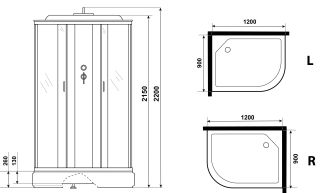 Душевая кабина Niagara NG-33294-14RP 120x90см серебро/матовое