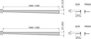 Рейка AlcaPlast для пола с уклоном левая 1м хром матовый APZ903M/1000